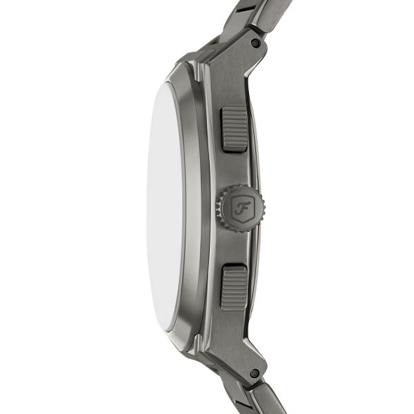Montre homme Fossil Everett FS6107 – cadran gris bracelet acier inoxydable anthracite – vue 3