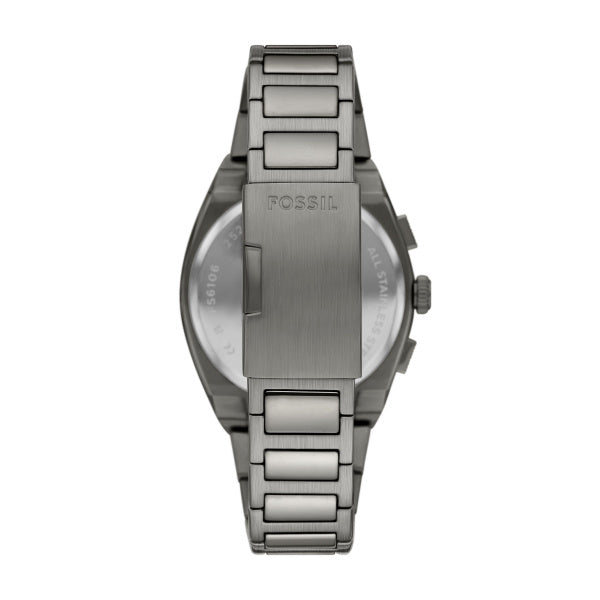 Montre homme Fossil Everett FS6107 – cadran gris bracelet acier inoxydable anthracite – vue 2