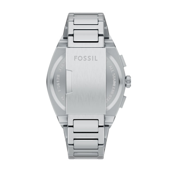 Montre homme Fossil Everett FS6128 – cadran gris bracelet acier inoxydable argenté – vue 2
