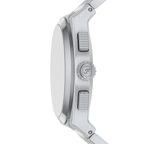 Montre homme Fossil Everett FS6128 – cadran gris bracelet acier inoxydable argenté – vue 3