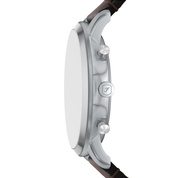 Montre homme Fossil Neutra FS6129 – cadran gris bracelet cuir marron – vue 3