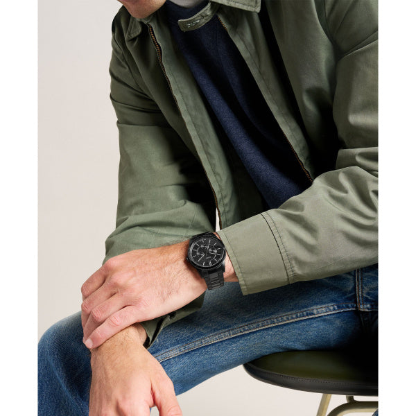 Montre homme Fossil Pearson FS6135 – cadran noir bracelet acier inoxydable noir – vue 4