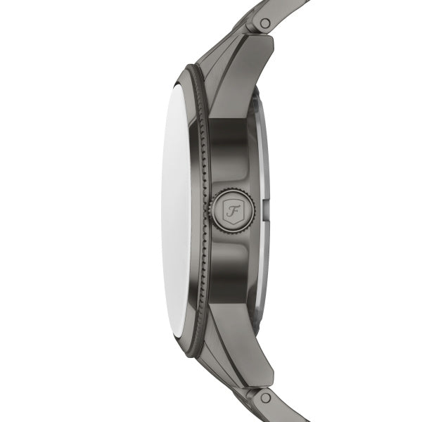 Montre homme Fossil Pearson FS6136 – cadran noir bracelet acier inoxydable anthracite – vue 3