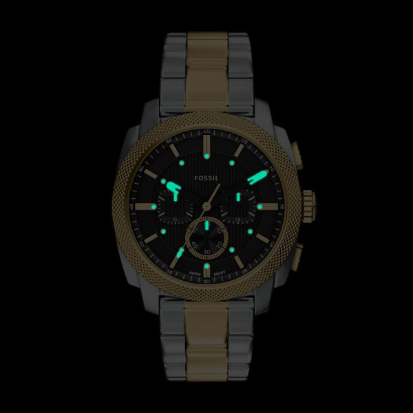 Montre homme Fossil Machine FS6159 – cadran noir bracelet acier inoxydable bicolore – vue 5