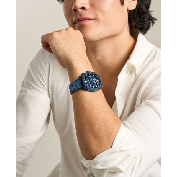 Montre homme Fossil Machine FS6167 – cadran bleu bracelet acier inoxydable bleu – vue 4