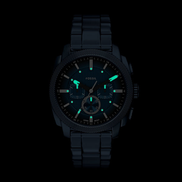 Montre homme Fossil Machine FS6167 – cadran bleu bracelet acier inoxydable bleu – vue 5