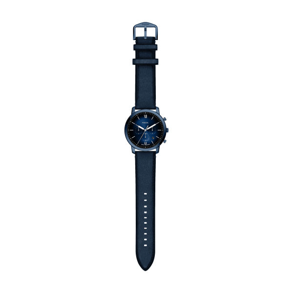 Montre homme Fossil Neutra FS6168 – cadran bleu bracelet cuir bleu – vue 6