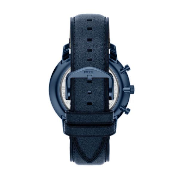 Montre homme Fossil Neutra FS6168 – cadran bleu bracelet cuir bleu – vue 2