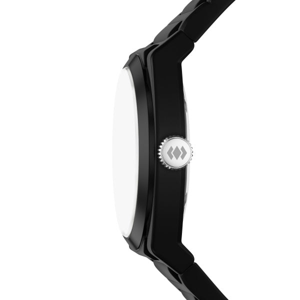 Montre homme Fossil Everett FS6175 – cadran noir bracelet silicone noir – vue 3