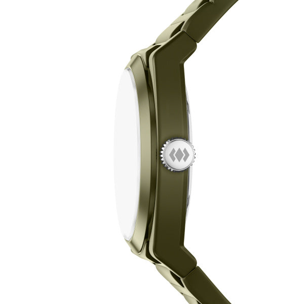 Montre homme Fossil Everett FS6178 – cadran vert bracelet silicone vert – vue 3