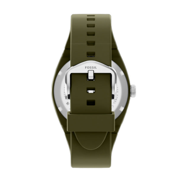 Montre homme Fossil Everett FS6178 – cadran vert bracelet silicone vert – vue 2
