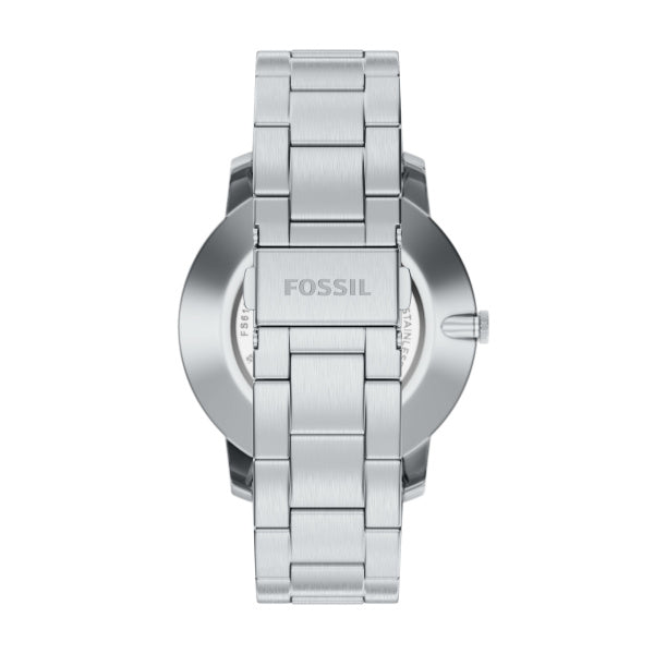 Montre homme Fossil Minimalist FS6180 – cadran bleu bracelet acier inoxydable argenté – vue 2