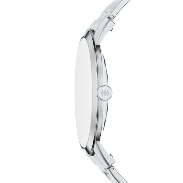 Montre homme Fossil Minimalist FS6180 – cadran bleu bracelet acier inoxydable argenté – vue 3