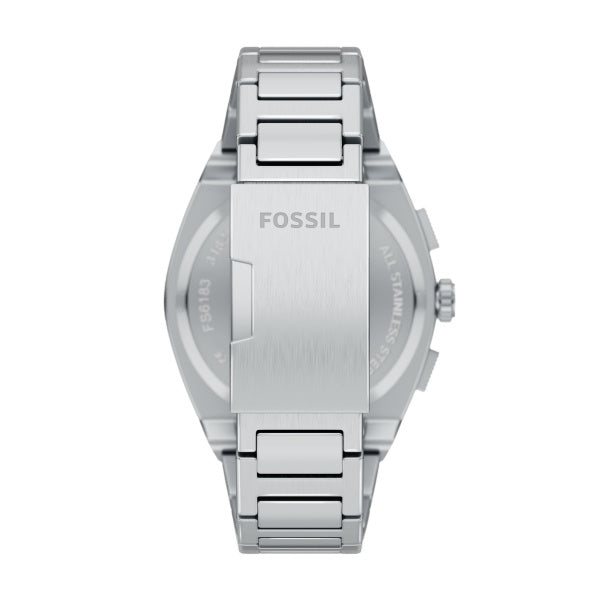 Montre homme Fossil Everett FS6183 – cadran vert bracelet acier inoxydable argenté – vue 2