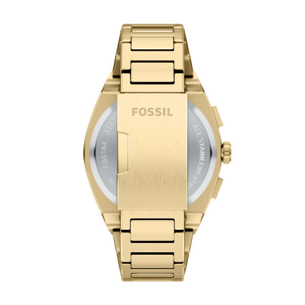 Montre homme Fossil Everett FS6184 – cadran marron bracelet acier inoxydable doré – vue 2