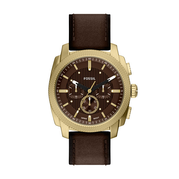 Montre homme Fossil Machine FS6188 – cadran marron bracelet cuir marron – vue de face