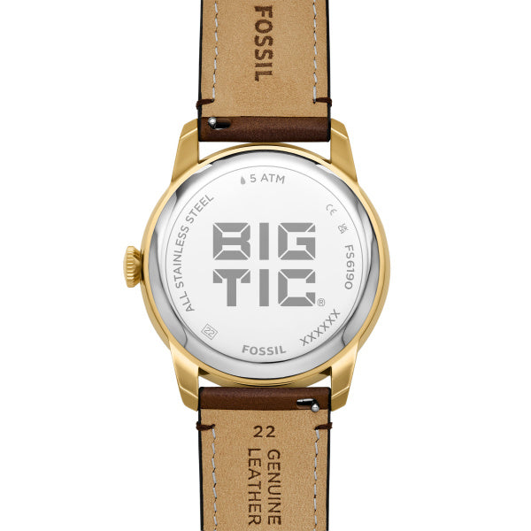 Montre connectée homme Fossil Townsman FS6190 – cadran à affichage négatif bracelet cuir marron – vue 4