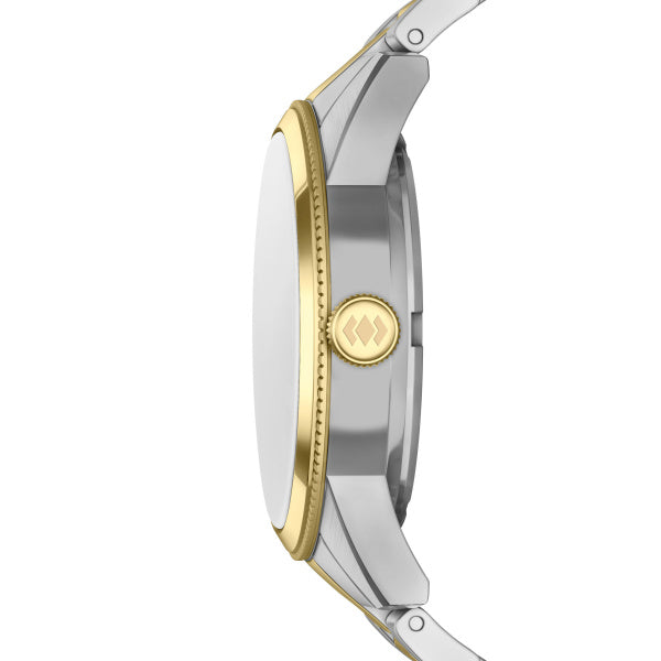 Montre homme Fossil Pearson FS6197 – cadran vert bracelet acier bicolore – vue 3