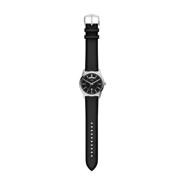 Montre homme Fossil Pearson FS6225 – cadran noir bracelet cuir noir – vue 5