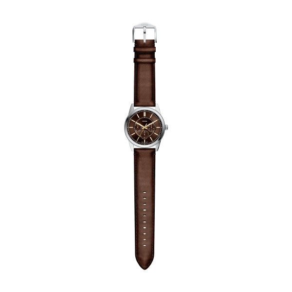 Montre homme Fossil Pearson FS6226SET – cadran marron bracelet cuir marron – vue 5