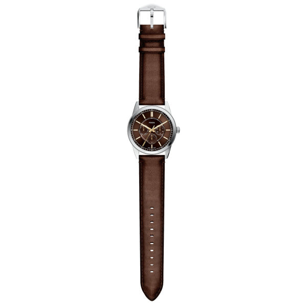Montre homme Fossil Pearson FS6226SET – cadran marron bracelet cuir marron – vue 4