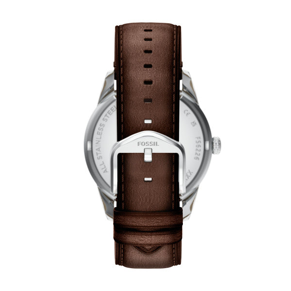 Montre homme Fossil Pearson FS6226SET – cadran marron bracelet cuir marron – vue 2