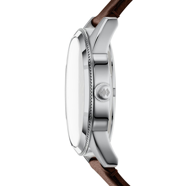 Montre homme Fossil Pearson FS6226SET – cadran marron bracelet cuir marron – vue 3