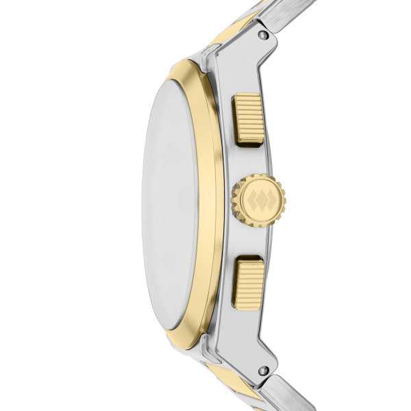 Montre homme Fossil Everett FS6243 – cadran doré bracelet acier bicolore – vue 3