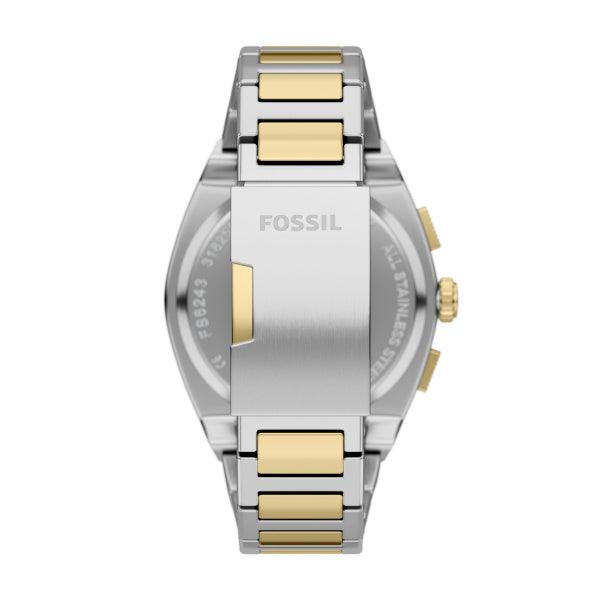 Montre homme Fossil Everett FS6243 – cadran doré bracelet acier bicolore – vue 2