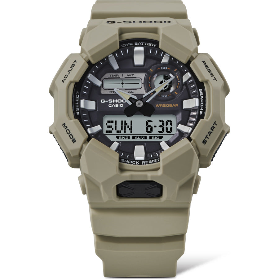 Collection G-Shock - GA-010-5AER - Montre Casio – grand boîtier marron, bracelet en résine bio marron – vue 5