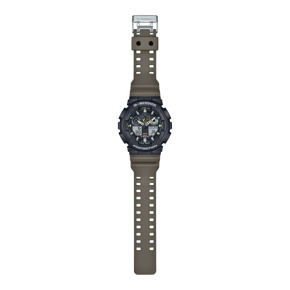 Collection G-Shock - GA-100TU-1A3ER - Montre Casio – grand boîtier en résine noire à trois cadrans, bracelet en résine noire – vue 2