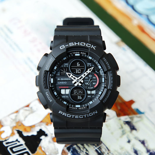 Collection G-Shock - GA-140-1A1ER - Montre Casio – grand boîtier en résine noir, bracelet en résine noir, affichage à aiguilles et écran – vue 3