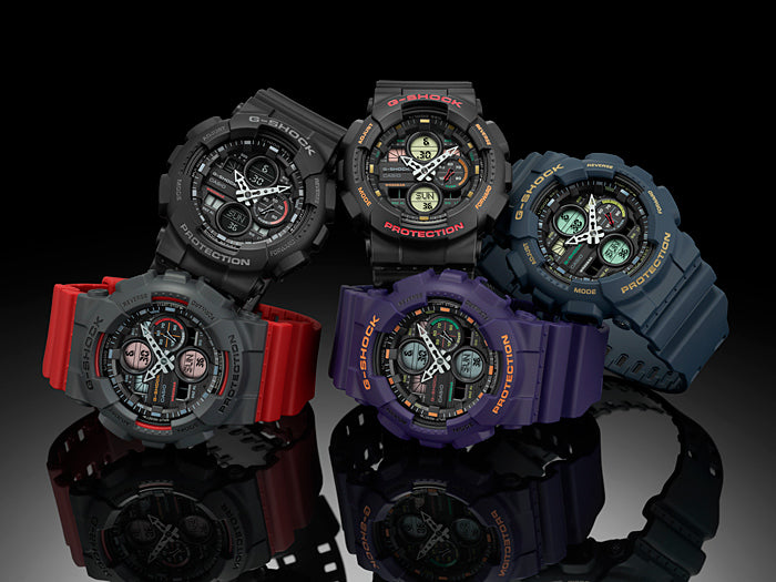 Collection G-Shock - GA-140-1A1ER - Montre Casio – grand boîtier en résine noir, bracelet en résine noir, affichage à aiguilles et écran – vue 4