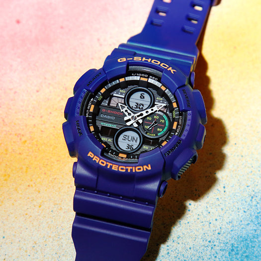 Collection G-Shock - GA-140-6AER - Montre Casio – grand boîtier en résine violet, bracelet en résine violet – vue 2