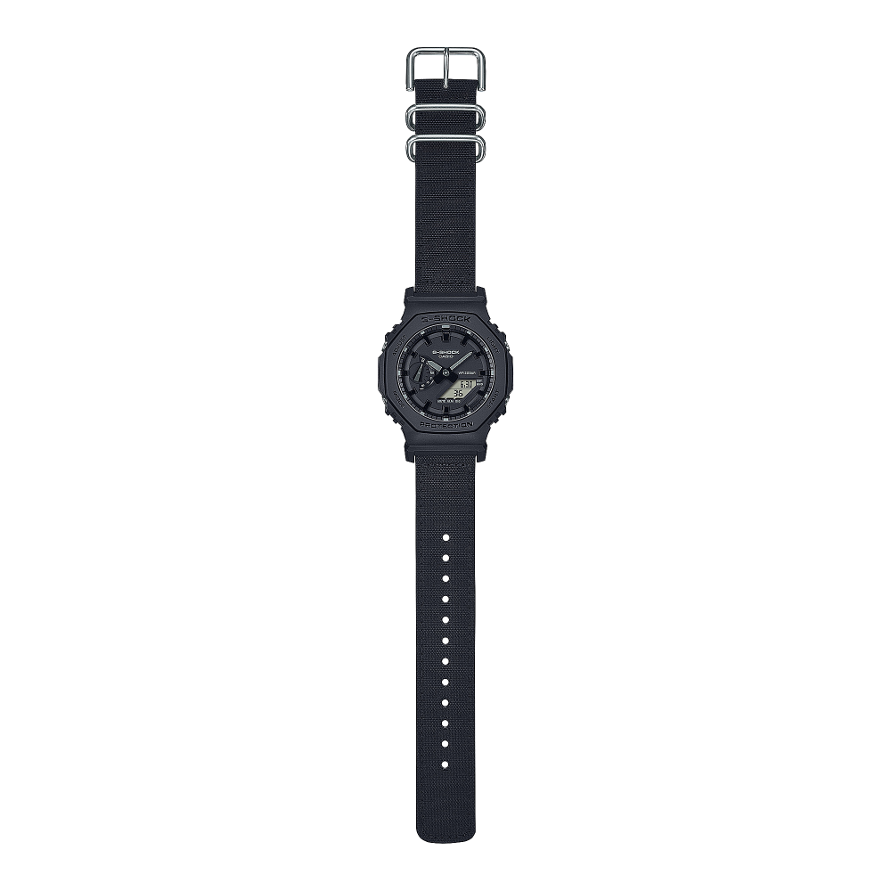 Collection G-Shock - GA-2100BCE-1AER - Montre Casio – boîtier octogonal noir, bracelet en tissu Cordura noir – vue 2