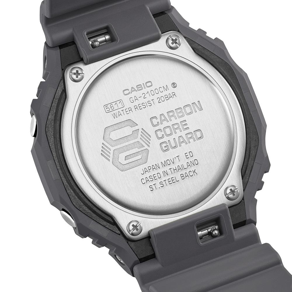 Collection G-Shock - GA-2100CM-8AER - Montre Casio – boîtier à motif camouflage gris, bracelet en résine bio grise – vue 5