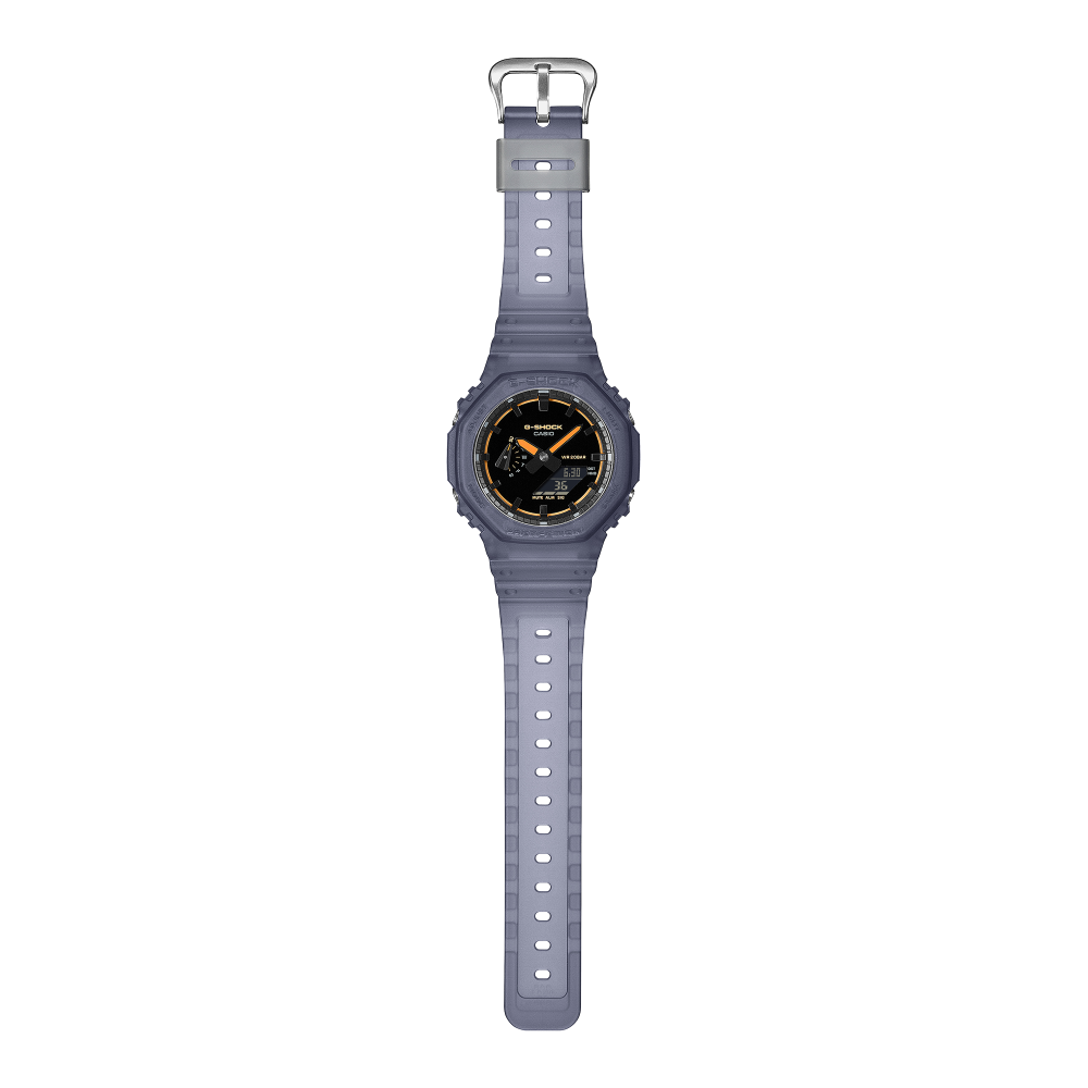 Collection G-Shock - GA-2100K-2AER - Montre Casio – boîtier en carbone et résine bleu translucide mat, cadran noir laqué, bracelet en résine bleu translucide – vue 8