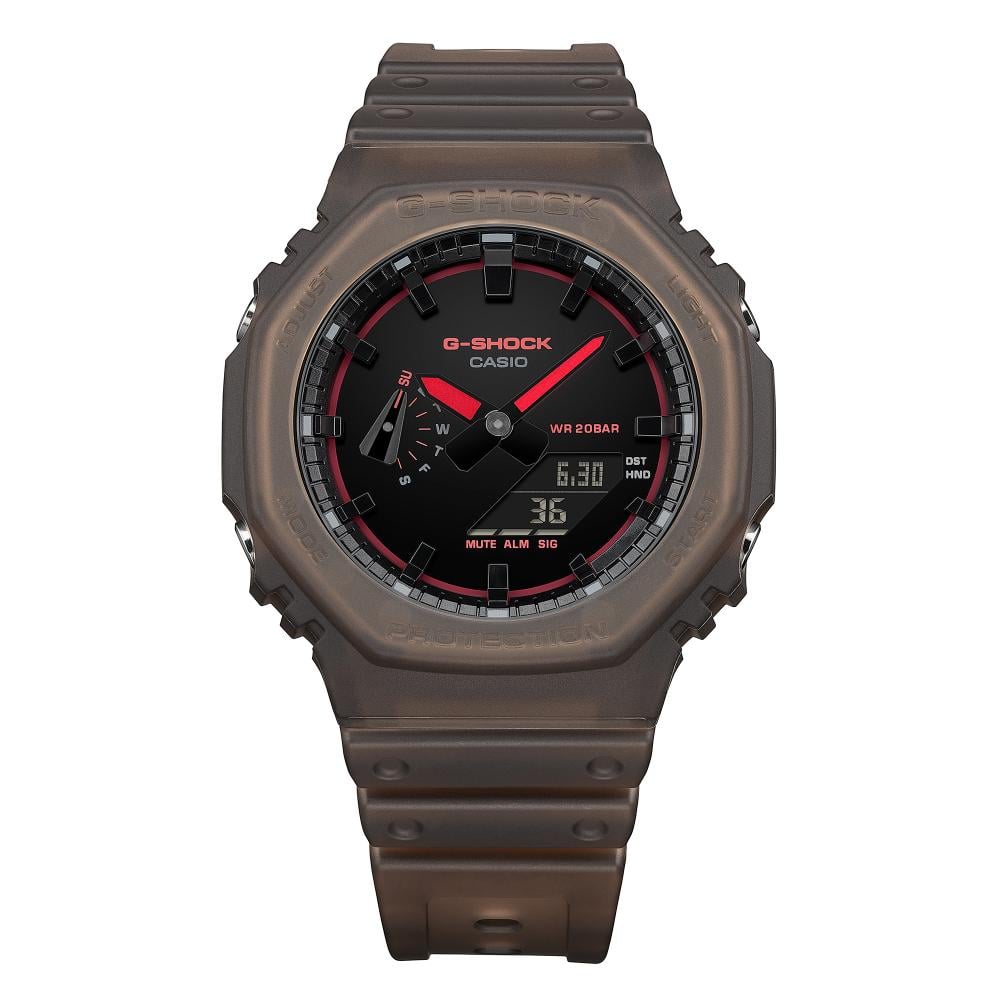 Collection G-Shock - GA-2100K-5AER - Montre Casio – boîtier et bracelet en résine translucide mate, coloris marron – vue 7