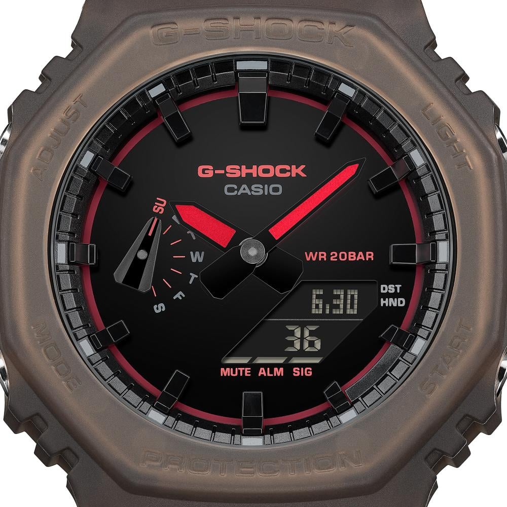 Collection G-Shock - GA-2100K-5AER - Montre Casio – boîtier et bracelet en résine translucide mate, coloris marron – vue 3