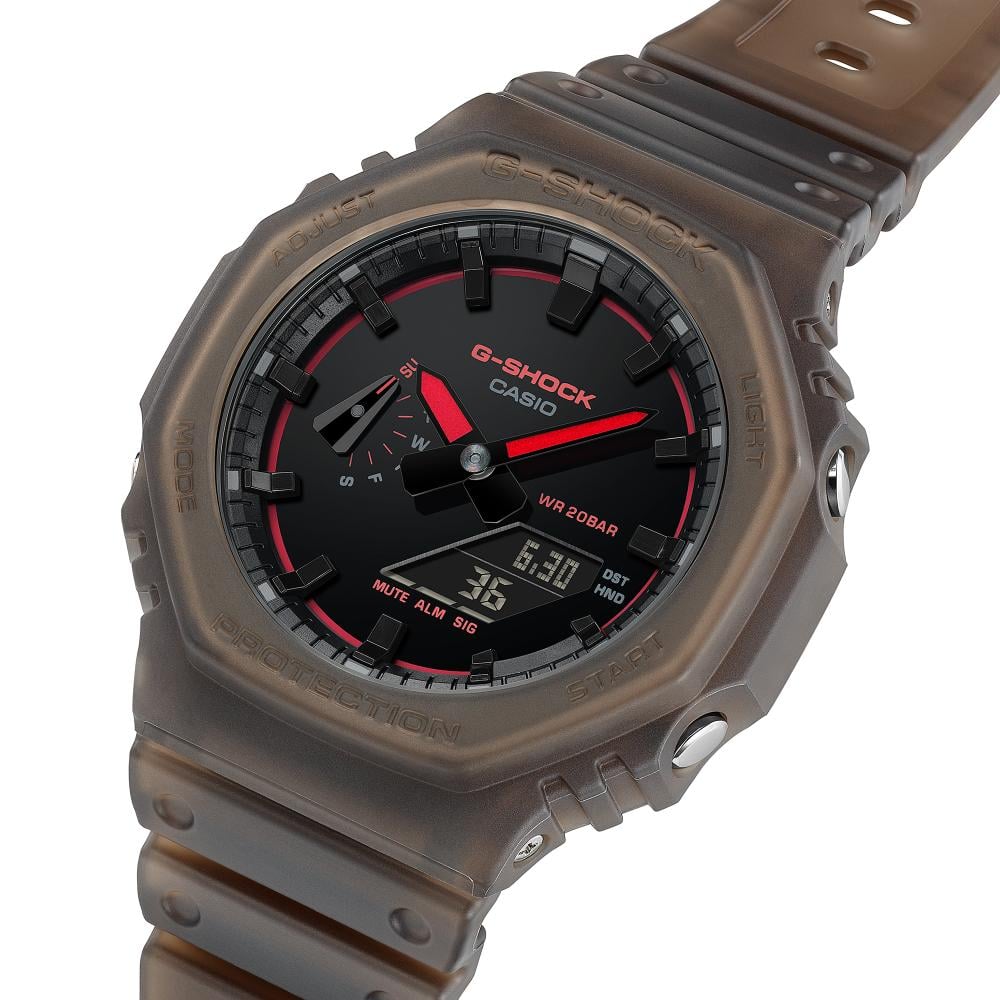 Collection G-Shock - GA-2100K-5AER - Montre Casio – boîtier et bracelet en résine translucide mate, coloris marron – vue 4