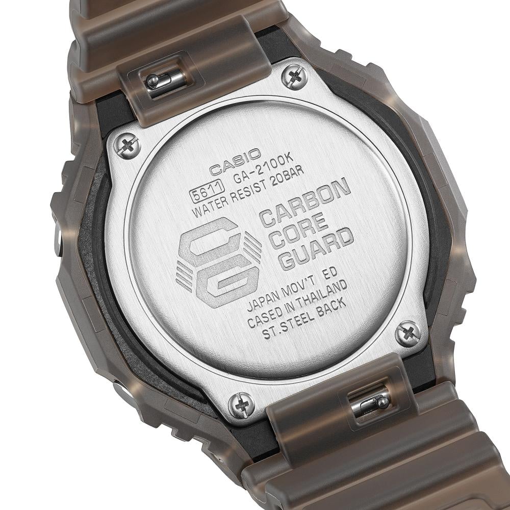 Collection G-Shock - GA-2100K-5AER - Montre Casio – boîtier et bracelet en résine translucide mate, coloris marron – vue 5