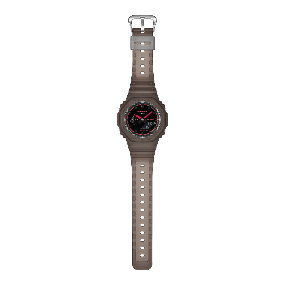 Collection G-Shock - GA-2100K-5AER - Montre Casio – boîtier et bracelet en résine translucide mate, coloris marron – vue 8