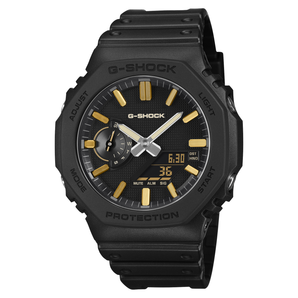 Collection G-Shock - GA-2100LXB-1A9ER - Montre Casio – boîtier noir en carbone et résine bio, bracelet noir en résine bio – vue de face