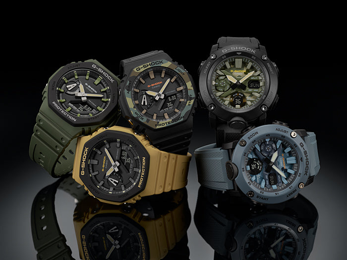 Collection G-Shock - GA-2100SU-1AER - Montre Casio – boîtier noir à lunette imprimée camouflage, bracelet en résine noire – vue 6