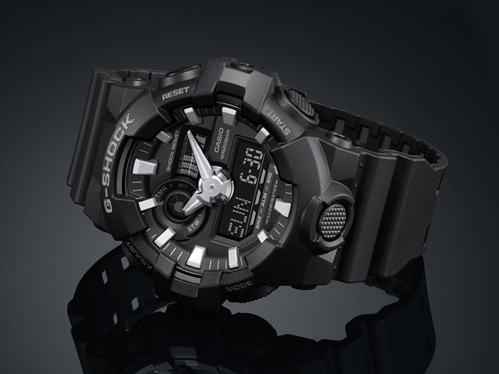 Collection G-Shock - GA-700-1BER - Montre Casio – grand boîtier et bracelet en résine noirs, bouton avant à 6 heures – vue 3