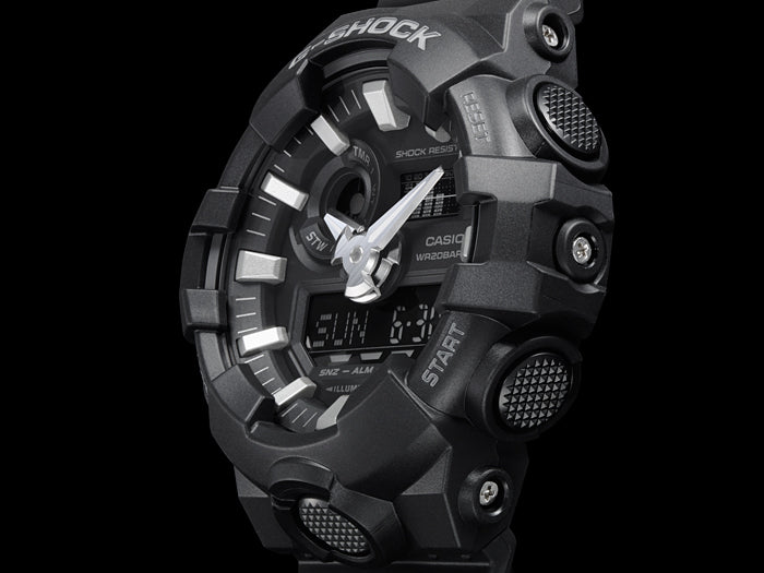 Collection G-Shock - GA-700-1BER - Montre Casio – grand boîtier et bracelet en résine noirs, bouton avant à 6 heures – vue 5