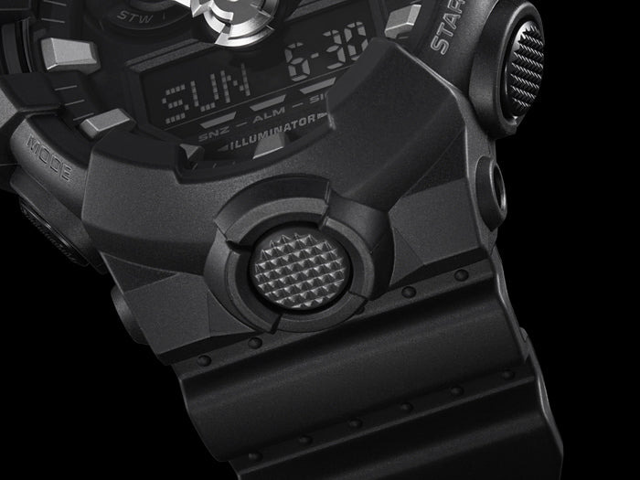 Collection G-Shock - GA-700-1BER - Montre Casio – grand boîtier et bracelet en résine noirs, bouton avant à 6 heures – vue 7