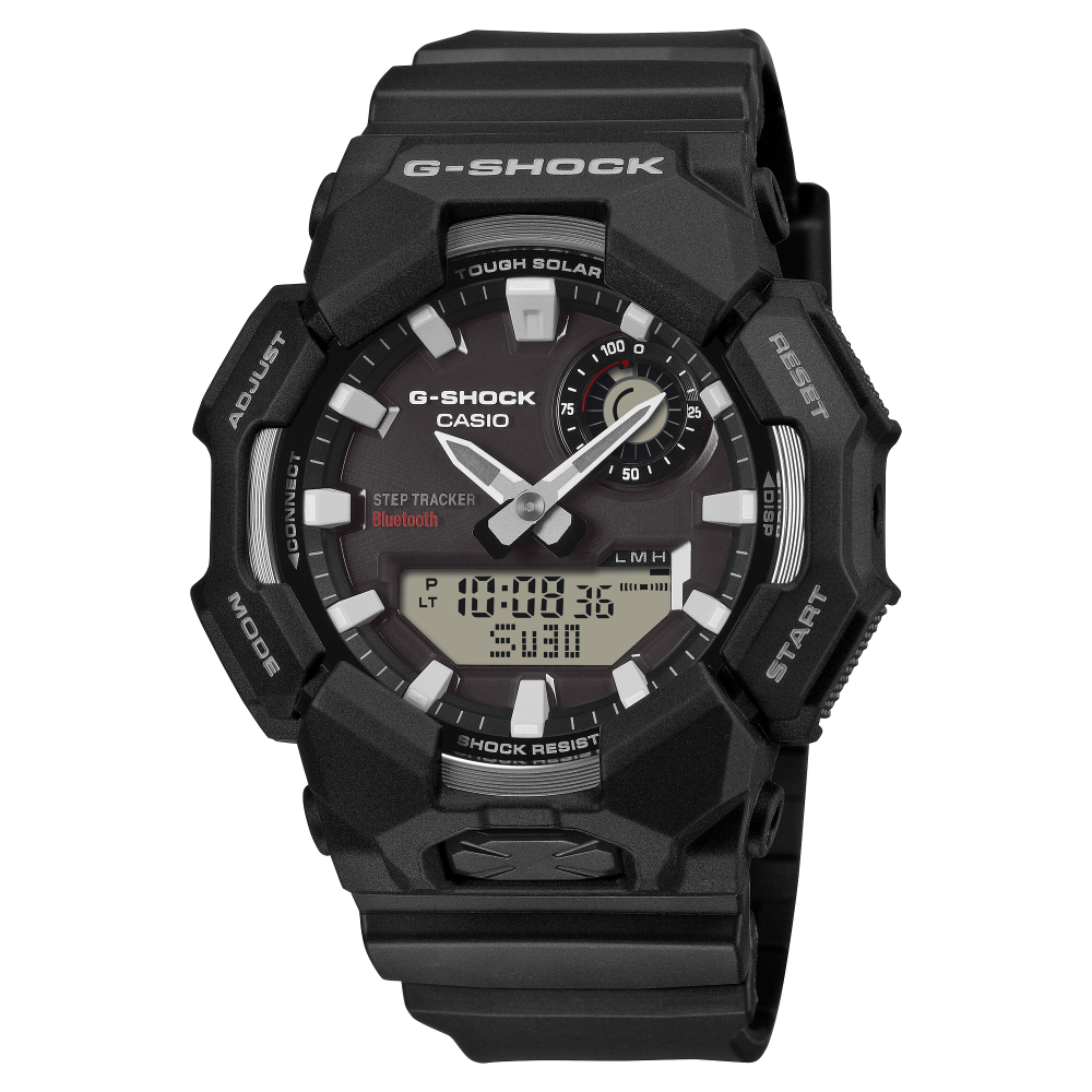 Collection G-Shock - GA-B010-1AER - Montre Casio – grand boîtier noir en carbone bio et résine bio, bracelet en résine bio noire – vue de face