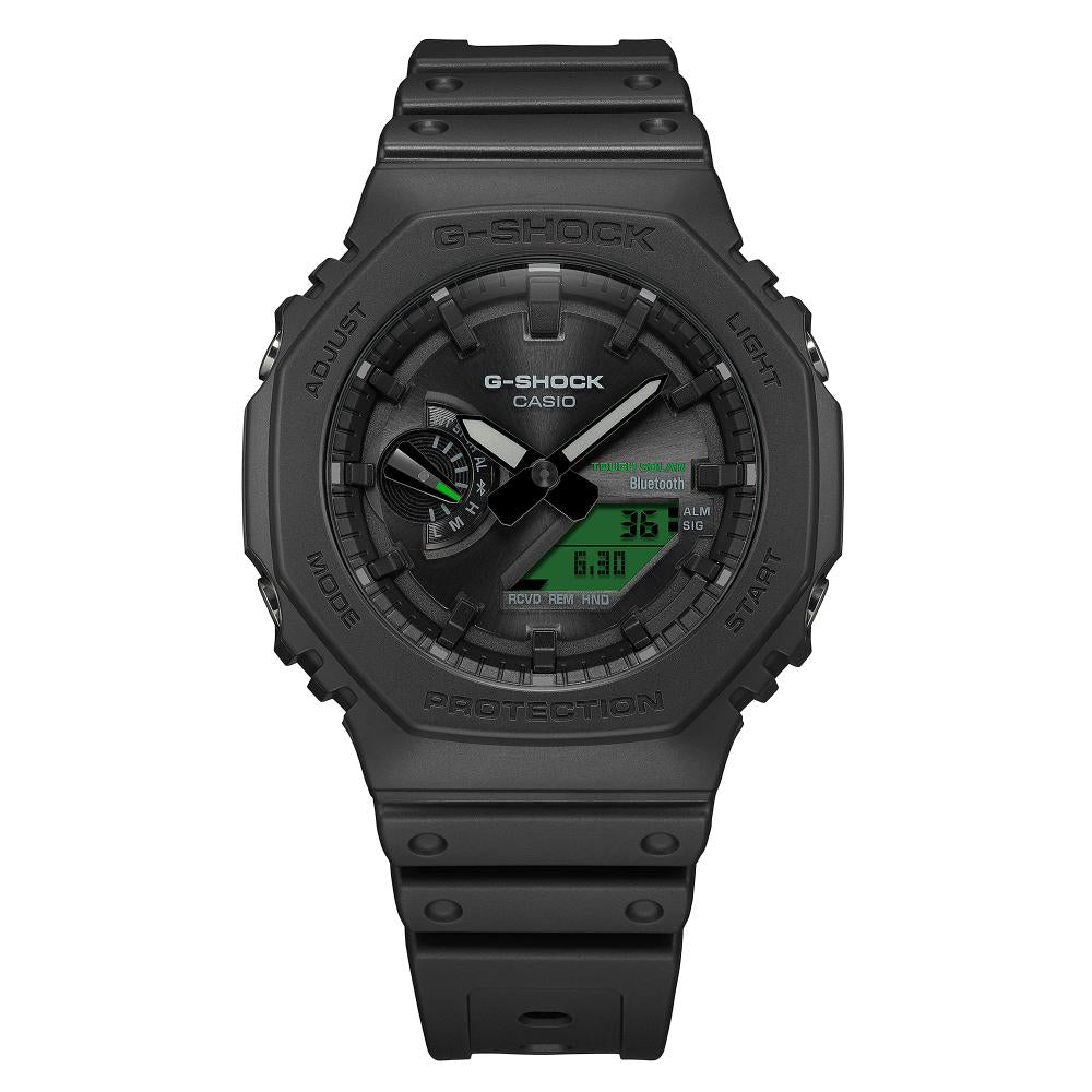 Collection G-Shock - GA-B2100BEG-1AER - Montre Casio – boîtier en carbone et résine bio noir, écran à touches vert électrique, bracelet en résine bio noir – vue 3