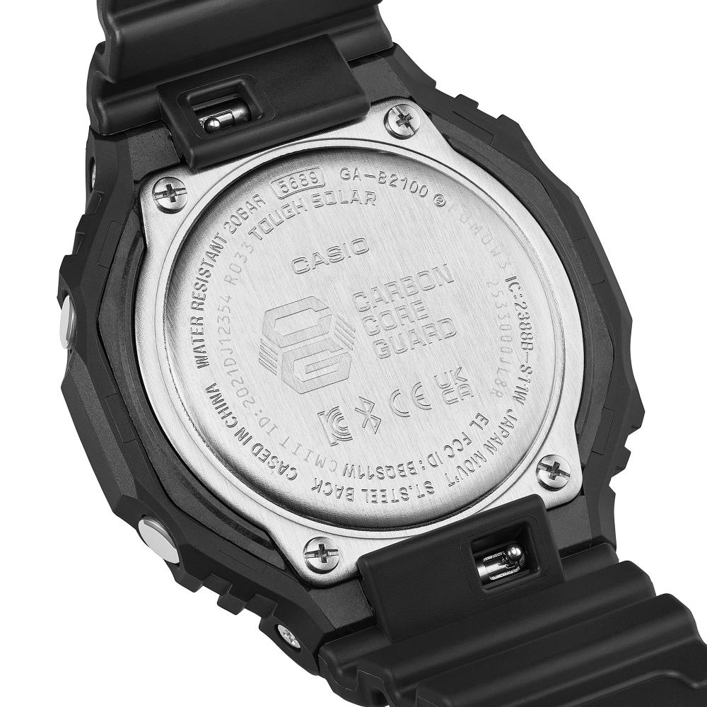 Collection G-Shock - GA-B2100BEG-1AER - Montre Casio – boîtier en carbone et résine bio noir, écran à touches vert électrique, bracelet en résine bio noir – vue 6